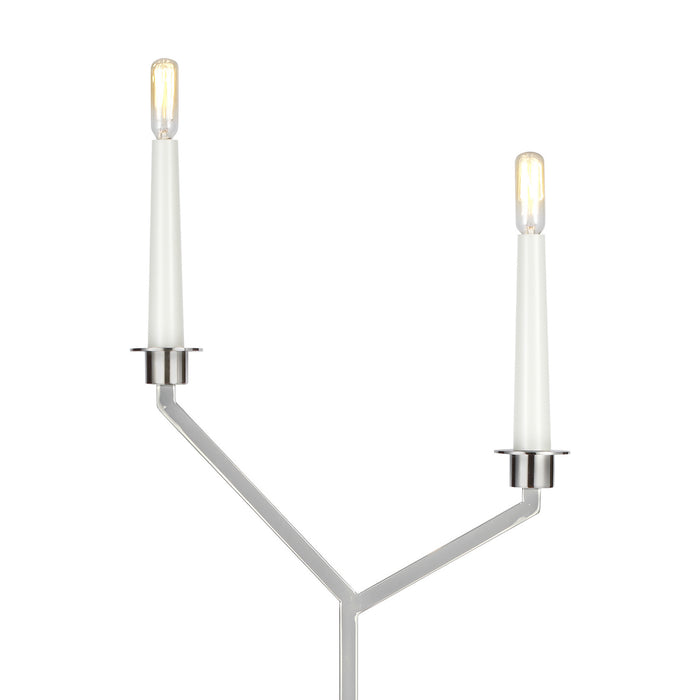 Two Light Floor Lamp from the HOPTON collection in Polished Nickel finish