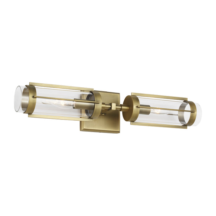 Two Light Wall Sconce from the FLYNN collection in Time Worn Brass finish