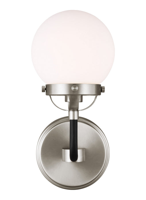 One Light Wall Sconce from the Cafe collection in Brushed Nickel finish