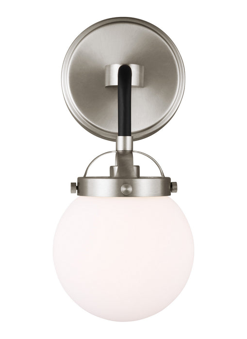 One Light Wall Sconce from the Cafe collection in Brushed Nickel finish