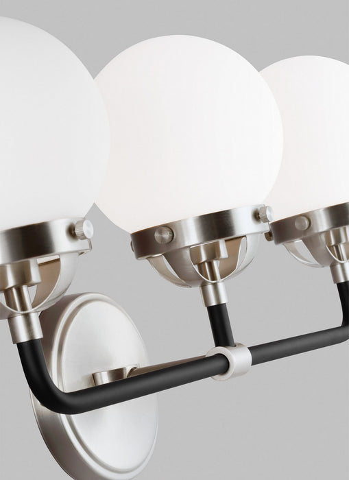 Three Light Wall / Bath from the Cafe collection in Brushed Nickel finish