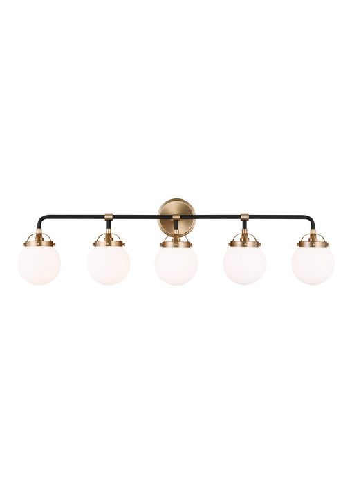 Five Light Wall / Bath from the Cafe collection in Satin Brass finish