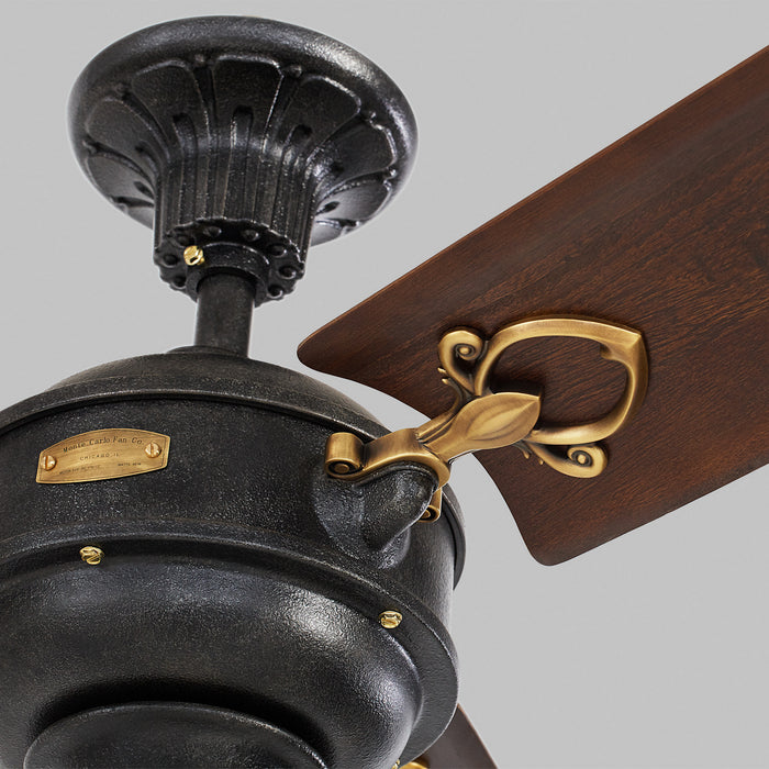 60``Ceiling Fan from the Arezzo collection in Antique Iron / Hand-Rubbed Antique Brass finish