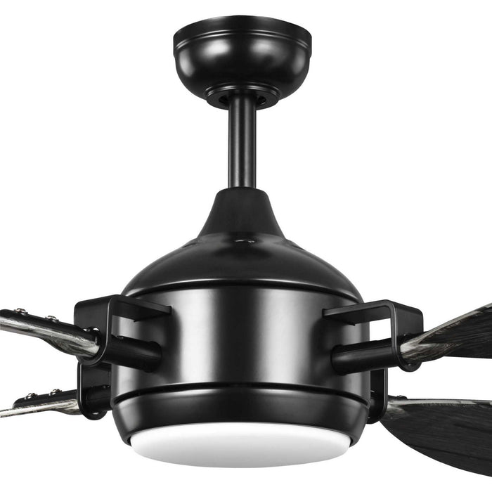 56``Ceiling Fan from the Rudder collection in Black finish