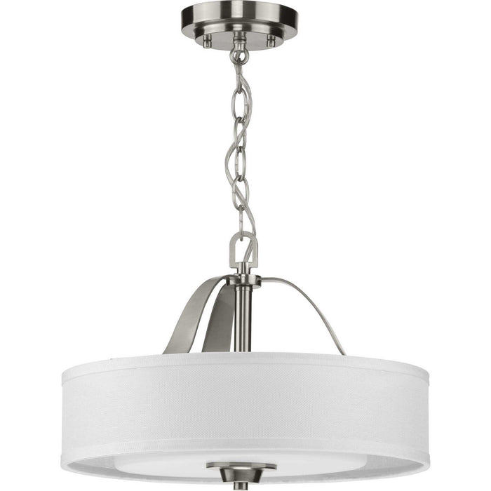 Two Light Semi Flush Convertible from the Kene collection in Brushed Nickel finish