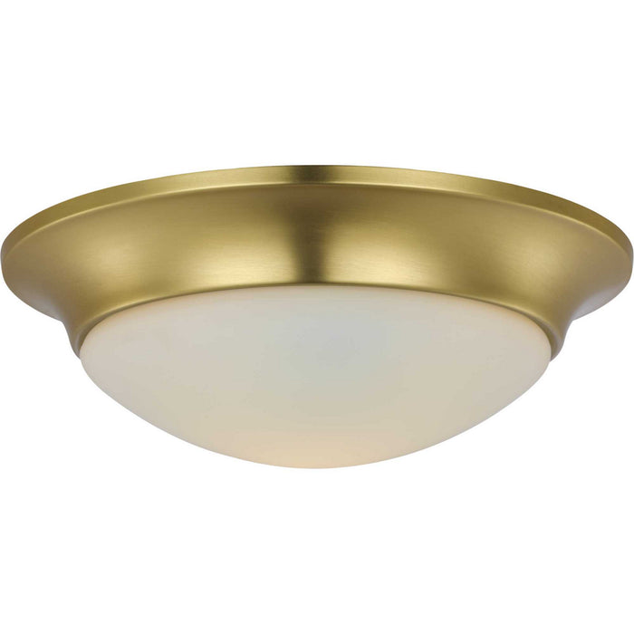 One Light Flush Mount from the Etched Glass Close-to-Ceiling collection in Satin Brass finish