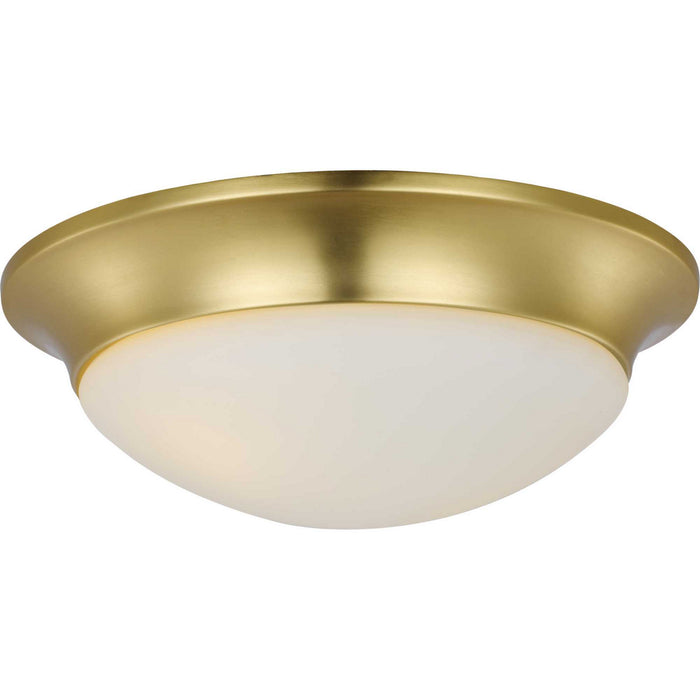 Two Light Flush Mount from the Etched Glass Close-to-Ceiling collection in Satin Brass finish