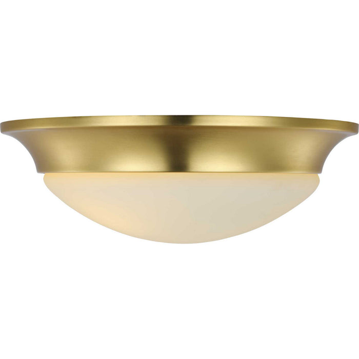 Two Light Flush Mount from the Etched Glass Close-to-Ceiling collection in Satin Brass finish