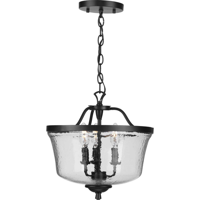 Three Light Semi Flush Convertible from the Bowman collection in Black finish