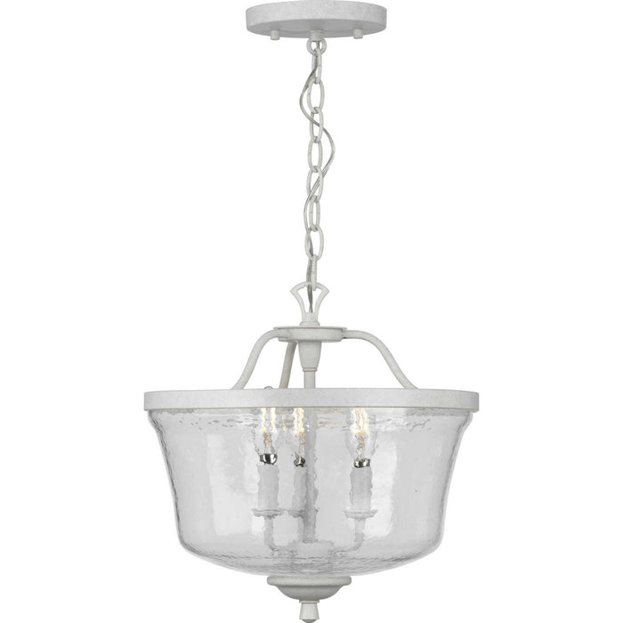 Three Light Semi Flush Convertible from the Bowman collection in Cottage White finish