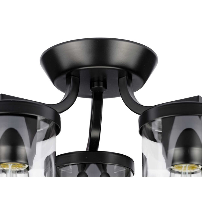 Three Light Semi Flush Mount from the Lassiter collection in Black finish