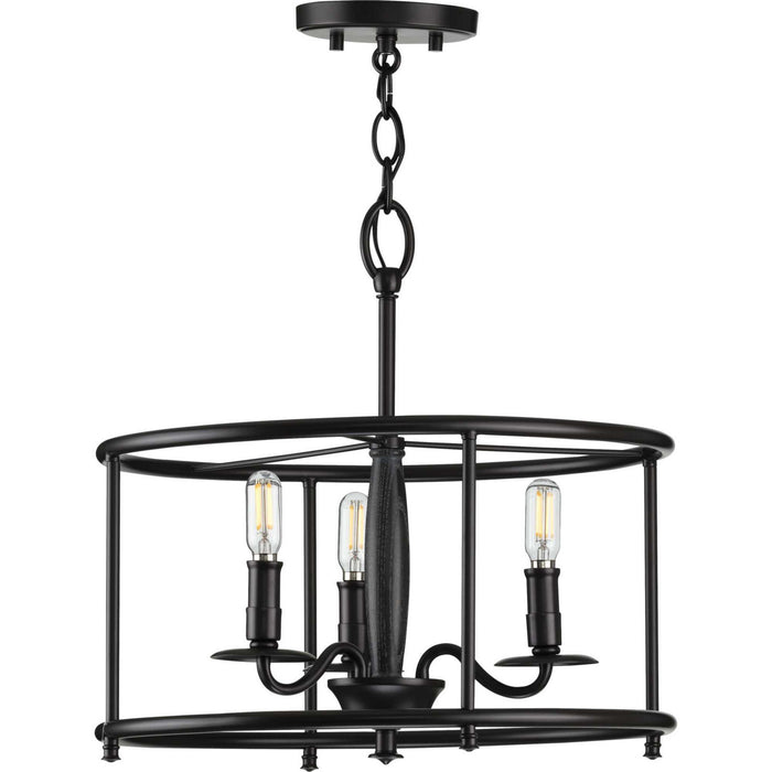 Three Light Semi Flush Convertible from the Durrell collection in Black finish