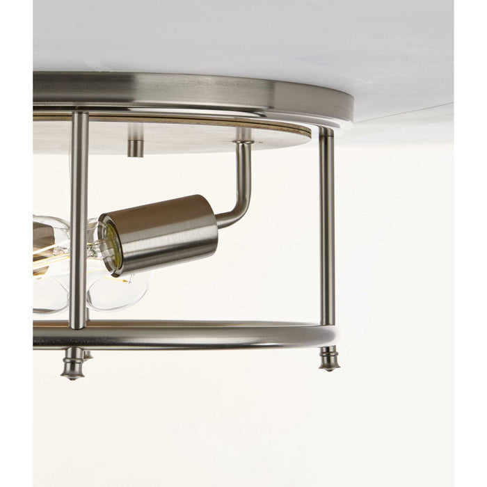 Two Light Flush Mount from the Durrell collection in Brushed Nickel finish