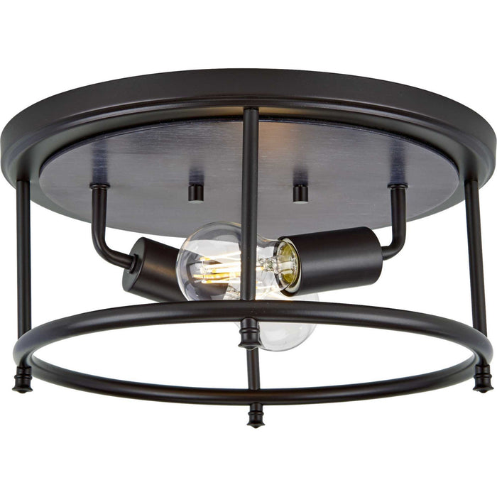 Two Light Flush Mount from the Durrell collection in Black finish
