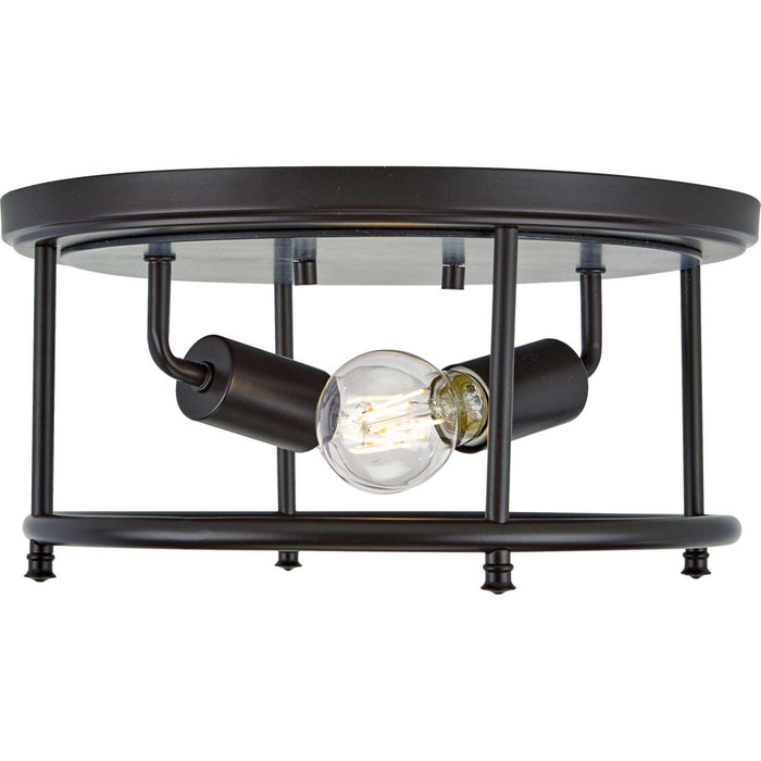 Two Light Flush Mount from the Durrell collection in Black finish