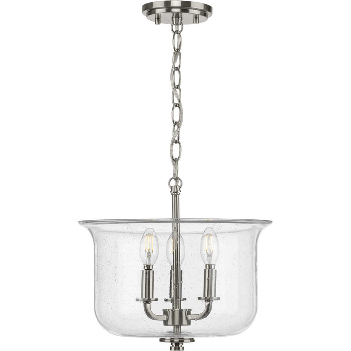 Three Light Semi Flush Convertible from the Winslett collection in Brushed Nickel finish