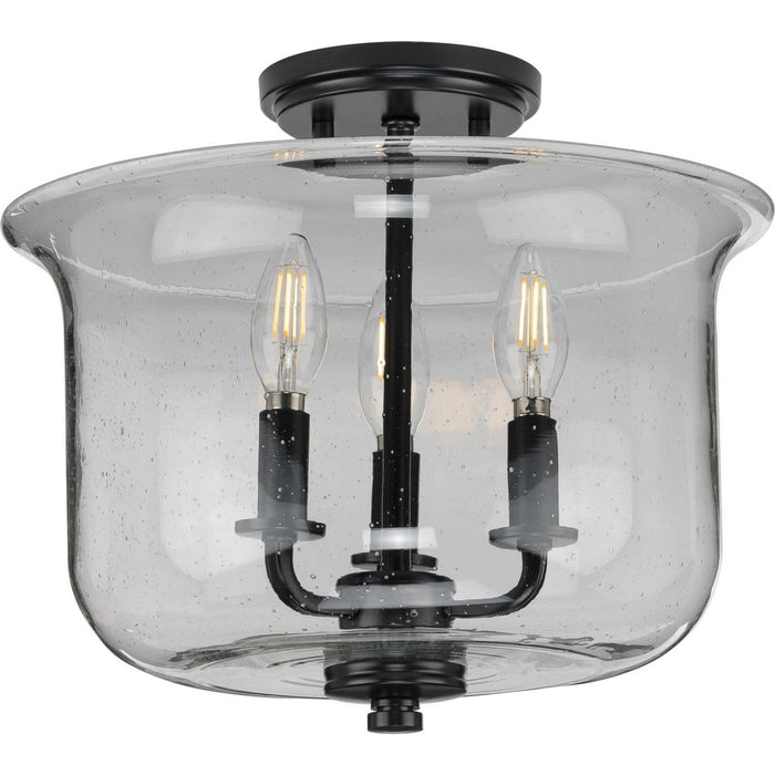 Three Light Semi Flush Convertible from the Winslett collection in Black finish