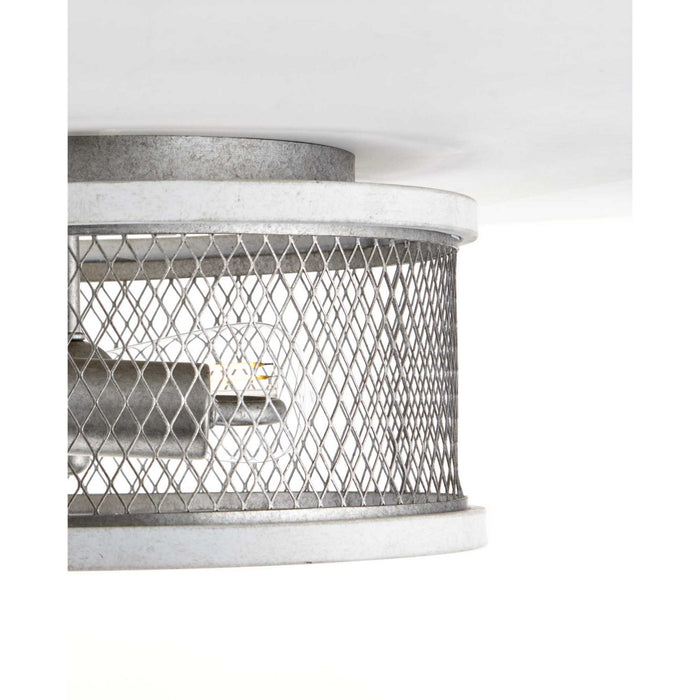 Two Light Flush Mount from the Austelle collection in Galvanized finish