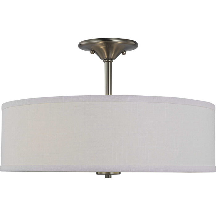 Three Light Semi Flush Mount from the Inspire collection in Brushed Nickel finish