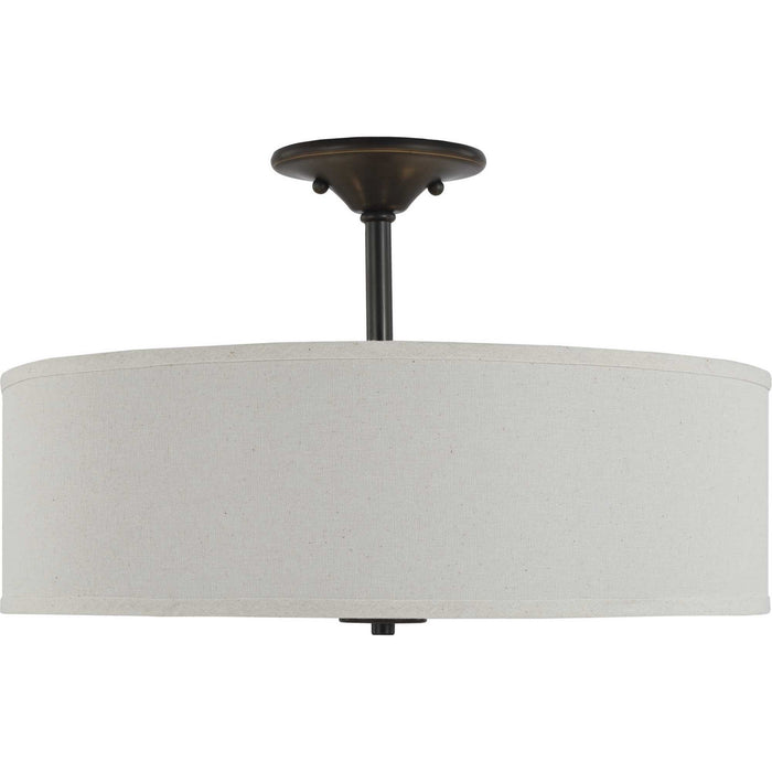 Three Light Semi Flush Mount from the Inspire collection in Antique Bronze finish