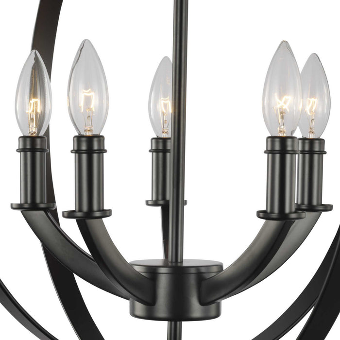 Five Light Pendant from the Equinox collection in Black finish