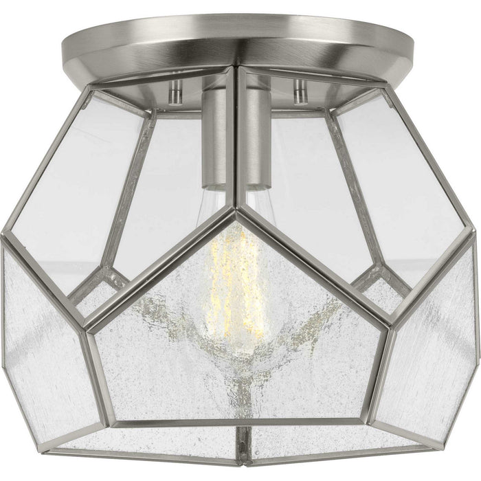 One Light Flush Mount from the Cinq collection in Brushed Nickel finish