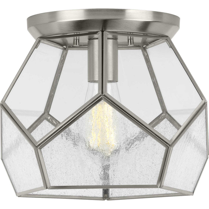 One Light Flush Mount from the Cinq collection in Brushed Nickel finish