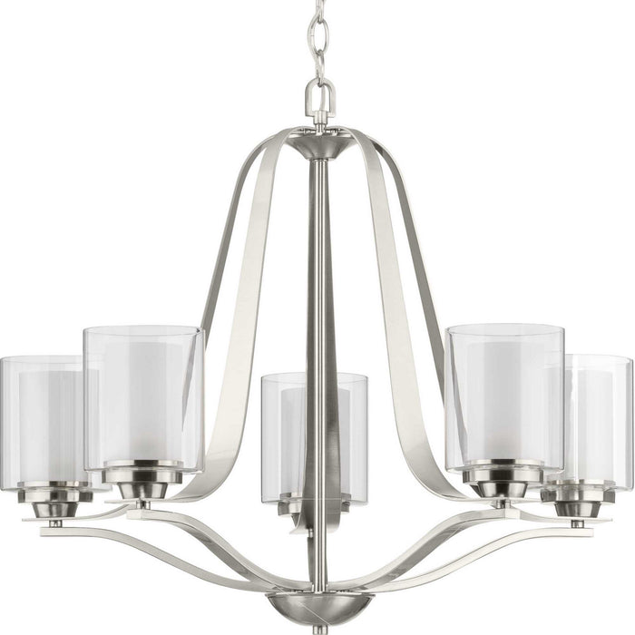 Five Light Chandelier from the Kene collection in Brushed Nickel finish