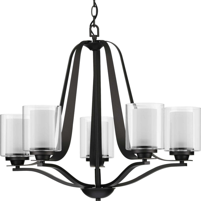 Five Light Chandelier from the Kene collection in Graphite finish