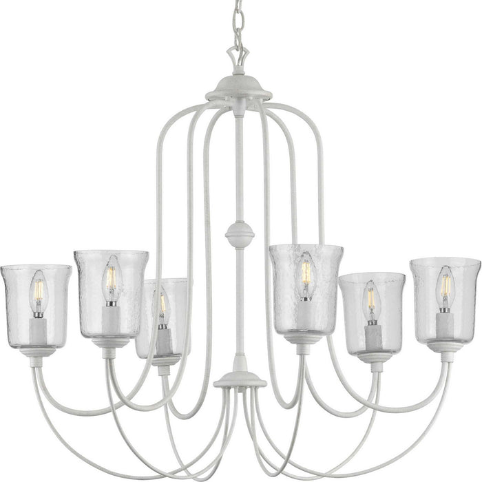 Six Light Chandelier from the Bowman collection in Cottage White finish