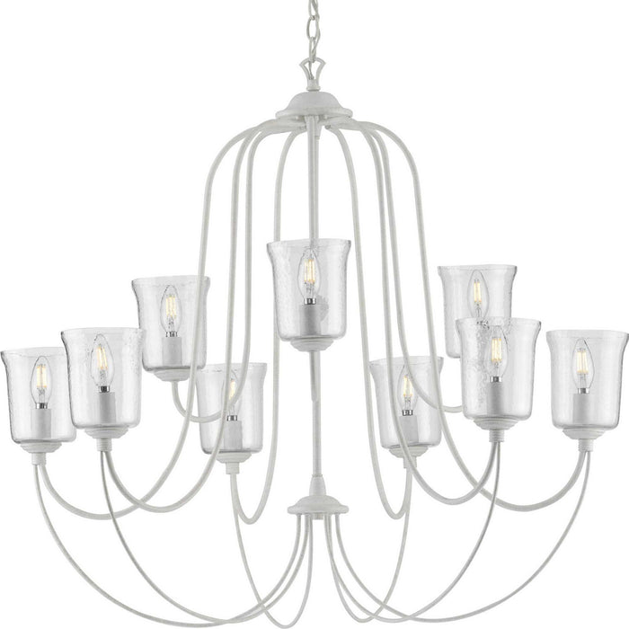 Nine Light Chandelier from the Bowman collection in Cottage White finish