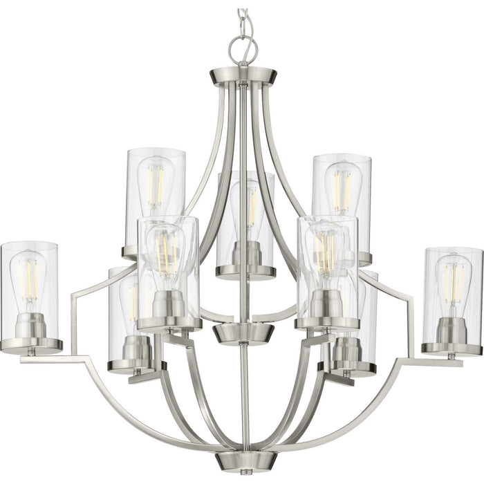 Nine Light Chandelier from the Lassiter collection in Brushed Nickel finish