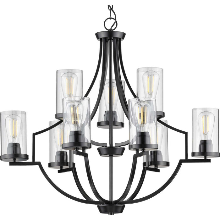 Nine Light Chandelier from the Lassiter collection in Black finish