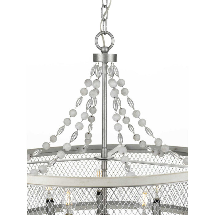 Five Light Chandelier from the Austelle collection in Galvanized finish