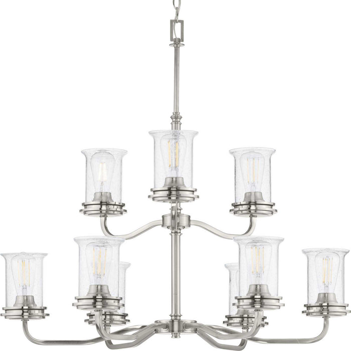 Nine Light Chandelier from the Winslett collection in Brushed Nickel finish