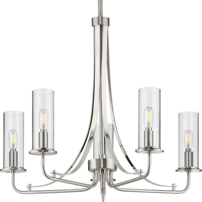 Five Light Chandelier from the Riley collection in Brushed Nickel finish