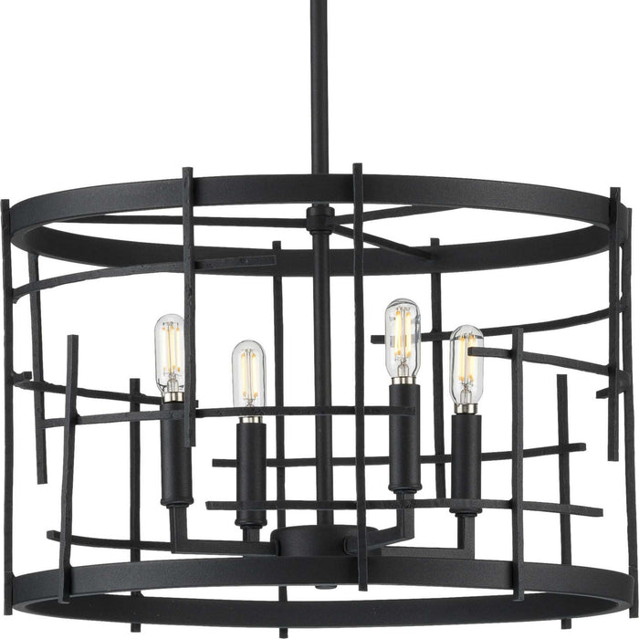 Four Light Chandelier from the Torres collection in Black finish