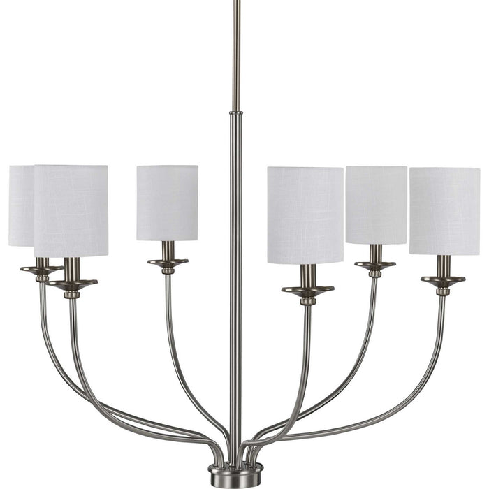 Six Light Foyer Chandelier from the Bonita collection in Brushed Nickel finish