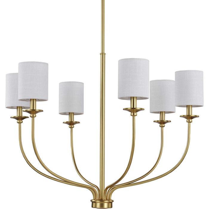 Six Light Foyer Chandelier from the Bonita collection in Satin Brass finish