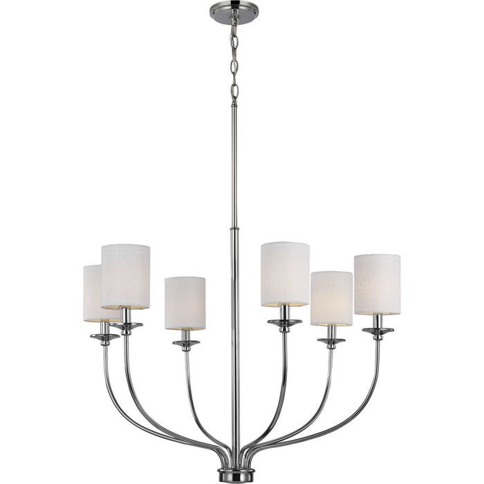 Six Light Foyer Chandelier from the Bonita collection in Polished Chrome finish