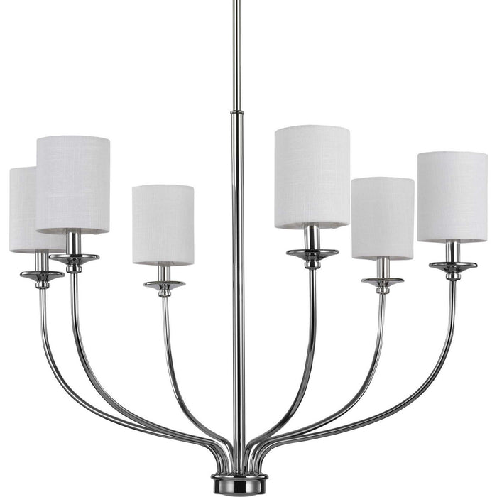 Six Light Foyer Chandelier from the Bonita collection in Polished Chrome finish