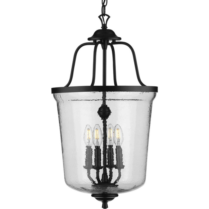 Four Light Foyer Pendant from the Bowman collection in Black finish