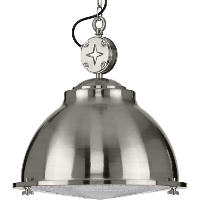 One Light Pendant from the Medal collection in Brushed Nickel finish