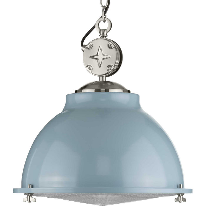One Light Pendant from the Medal collection in Coastal Blue finish