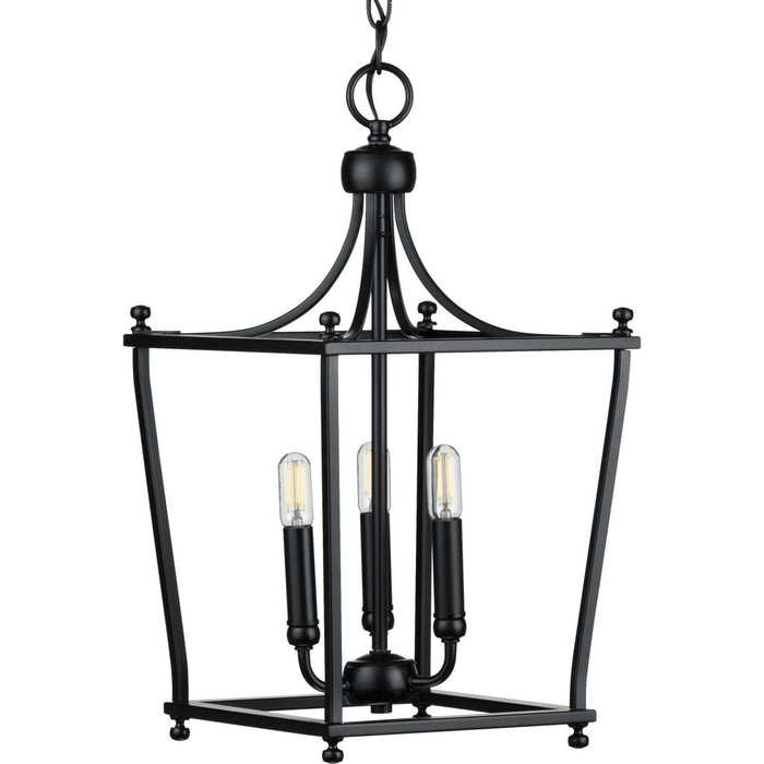 Three Light Foyer Pendant from the Parkhurst collection in Black finish