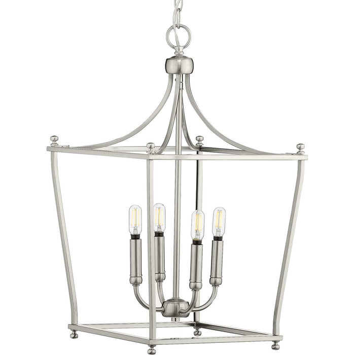 Four Light Foyer Pendant from the Parkhurst collection in Brushed Nickel finish