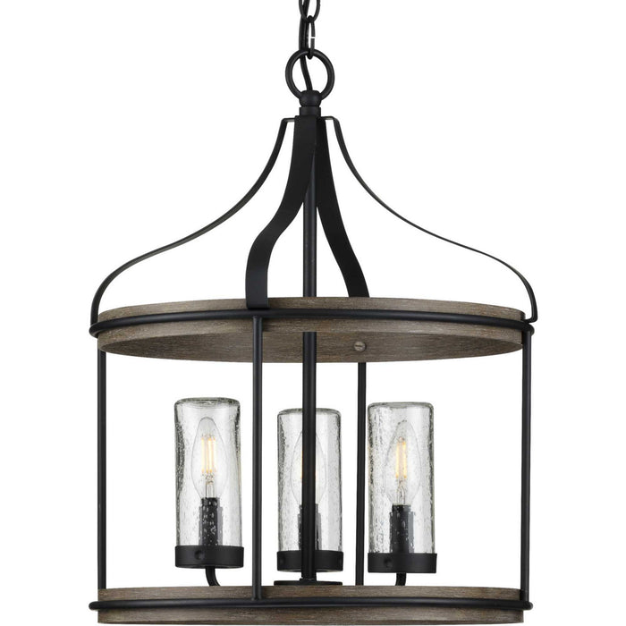 Three Light Outdoor Pendant from the Brenham collection in Black finish