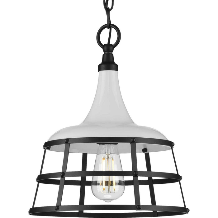 One Light Pendant from the Bastille collection in White finish