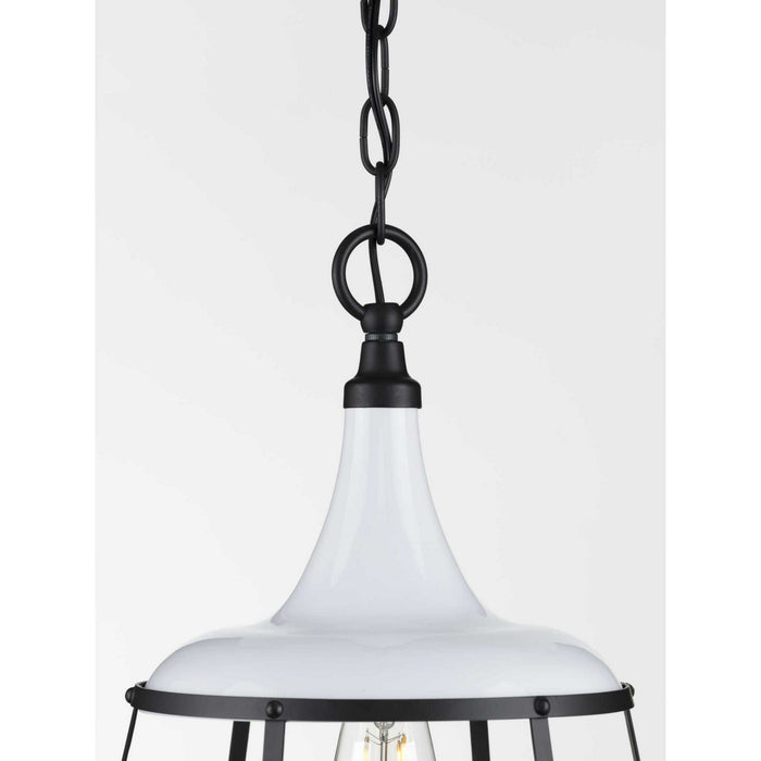 One Light Pendant from the Bastille collection in White finish