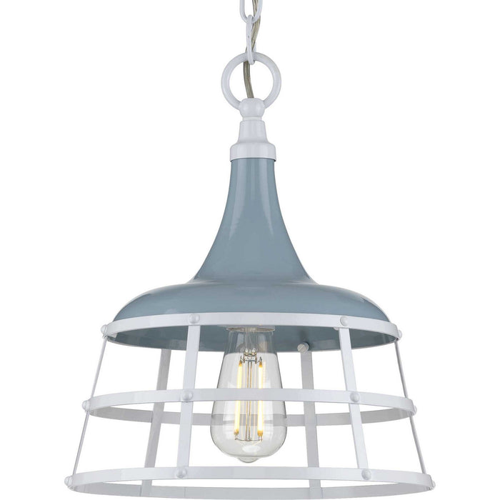 One Light Pendant from the Bastille collection in Coastal Blue finish
